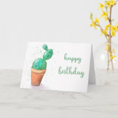 Carte de Watercolor Cactus (Fleur jaune)
