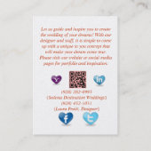 Carte de wedding planner de mariages de (Dos)