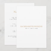 Carte de week-end bachelorette élégante (Devant / Derrière)