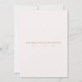 Carte de week-end de bachelorette à l'écriture dor (Devant)
