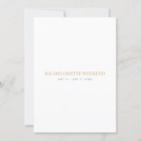Carte de week-end de bachelorette à l'écriture élé