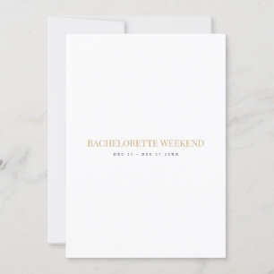 Carte de week-end de bachelorette avec écriture él