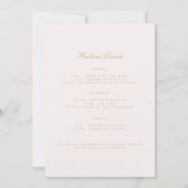 Carte de week-end de bachelorette Script Or et Ros (Dos)