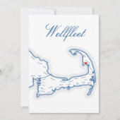 Carte de Wellfleet pour table de mariage sur Cape  (Devant)