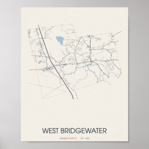 Carte de West Bridgewater Massachusetts Poster