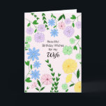 Carte de Wife Birthday<br><div class="desc">Pretty birthday card for Wife that is customizable with your personalized message and/or name.</div>