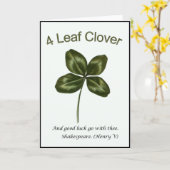 Carte ~ de William Shakespeare de ~ de shamrock de ~ de (Fleur jaune)