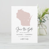 Carte de Wisconsin rose vierge Mariage de script m (Debout devant)