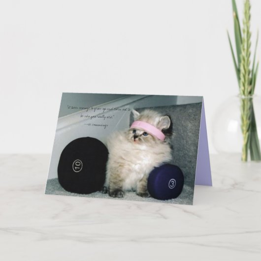 Carte de workin pussie, "il prend le courage de grandir… (Devant)