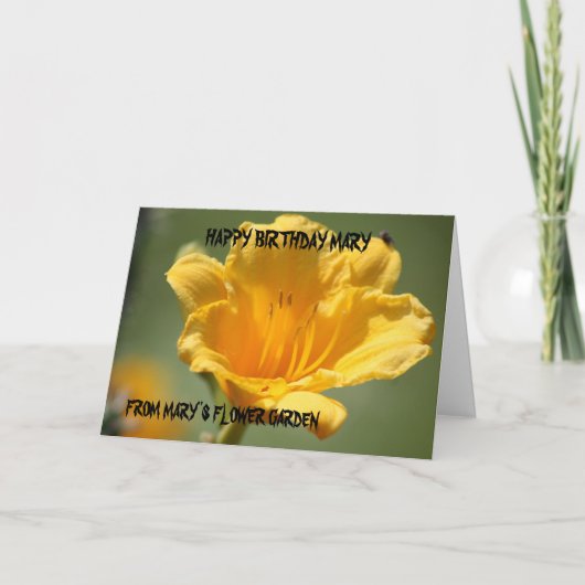 Carte de Yellow Daylily Birthday (Devant)