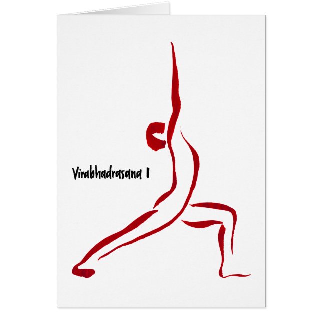 Carte de Yogini du guerrier 1 - Virabhadrasana I (Devant)