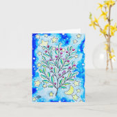 carte de Yule amusante (Fleur jaune)
