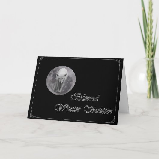 Carte de yule de loup de Pleine lune (Devant)