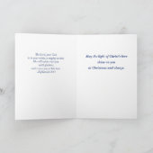 Carte Deacon Christmas Blessing Manger on Blue (Intérieur)