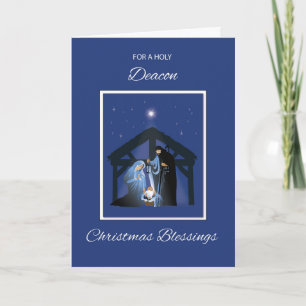 Carte Deacon Christmas Blessing Manger on Blue