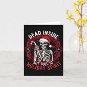 Carte Dead Inside But Full Of Holiday Srit – Funny Skele (Fleur jaune)
