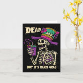 Carte Dead Inside Mais c'est Mardi Gras Drôle Skeleton C (Fleur jaune)