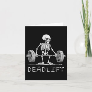 Carte Deadlift Skeleton Halloween drôle Poids Lifting C