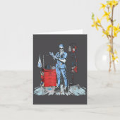 Carte Deadside Nurse Blue Scrubs Funny Skeleton Doctor M (Fleur jaune)