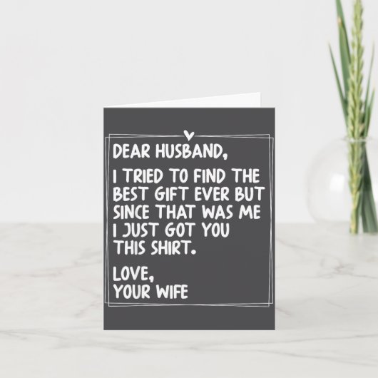 Carte Dear Husband Matching Couples Style For Him And He (Devant)