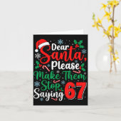 Carte Dear Santa 67 Funny Christmas Six Seven 6-7 Men Wo (Fleur jaune)