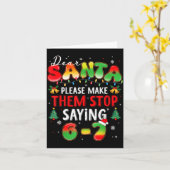 Carte Dear Santa 67 Funny Christmas Stop Saying Six Seve (Fleur jaune)