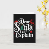 Carte Dear Santa Can Explain Funny Christmas Kids Adults (Fleur jaune)
