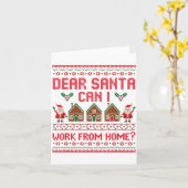 Carte Dear Santa Can I Work From Home Funny Ugly Christm (Fleur jaune)