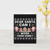Carte Dear Santa Can I Work From Home Ugly Christmas Swe (Fleur jaune)