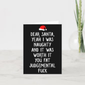 Carte Dear Santa Funny Inappropriate Christmas (Devant)