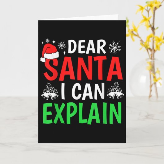 Carte Dear Santa I Can Explain Funny Christmas Holiday F (Fleur jaune)
