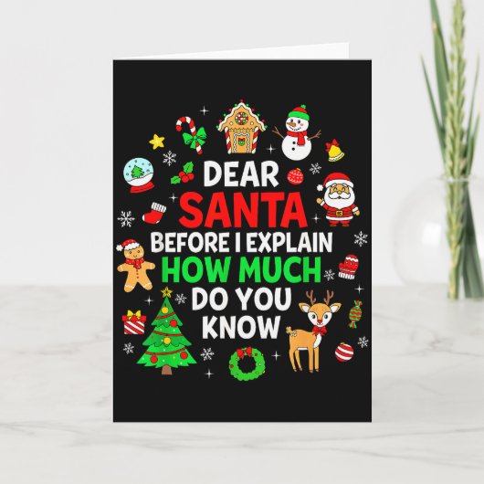 Carte Dear Santa I Can Explain Funny Christmas Matching (Devant)