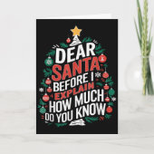 Carte Dear Santa I Can Explain Funny Christmas Pjs Tree (Devant)