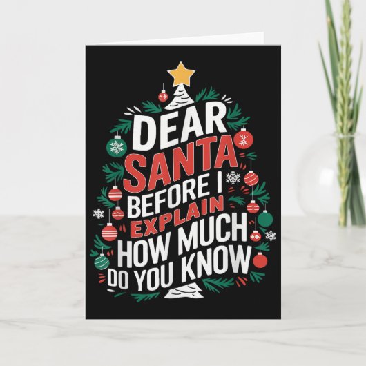 Carte Dear Santa I Can Explain Funny Christmas Pjs Tree (Devant)