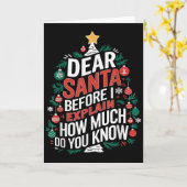 Carte Dear Santa I Can Explain Funny Christmas Pjs Tree (Fleur jaune)