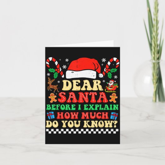 Carte Dear Santa I Can Explain Funny Christmas Xmas Squa (Devant)