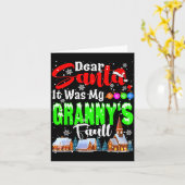 Carte Dear Santa It Was My Granny's Fault Santa Naughty  (Fleur jaune)