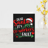 Carte Dear Santa It's My Coworker's Fault Christmas 2025 (Fleur jaune)
