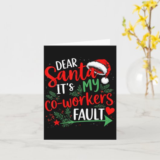 Carte Dear Santa It's My Coworker's Fault Christmas 2025 (Fleur jaune)