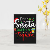 Carte Dear Santa Just Bring Tequila Funny Drinking Chris (Fleur jaune)
