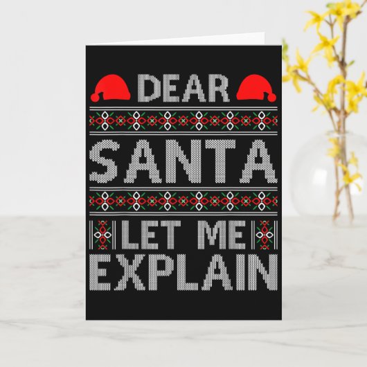 Carte Dear Santa Let Me Explain Funny Christmas Quotes  (Fleur jaune)