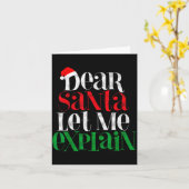Carte Dear Santa Let's Me Explain Funny Christmas Pajama (Fleur jaune)