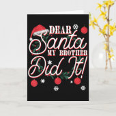 Carte Dear Santa My Brother Did It Brothers (Fleur jaune)