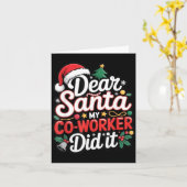 Carte Dear Santa My Co-worker Did It Funny Christmas Cow (Fleur jaune)
