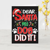 Carte Dear Santa My Dog Did It Funny Christmas Dog Lover (Fleur jaune)