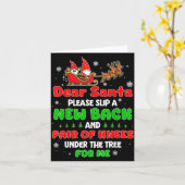 Carte Dear Santa Please Bring Me A New Back &amp; Knees  (Fleur jaune)