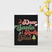 Carte Dear Santa Retro Groovy Christmas Holidays T Shirt (Fleur jaune)