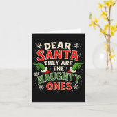 Carte Dear Santa They Are The Naughty Ones Christmas (Fleur jaune)