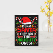 Carte Dear Santa They Are The Naughty Ones Funny Christm (Fleur jaune)