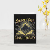 Carte Death Gothic Support Your Local Library Lovers Boo (Fleur jaune)